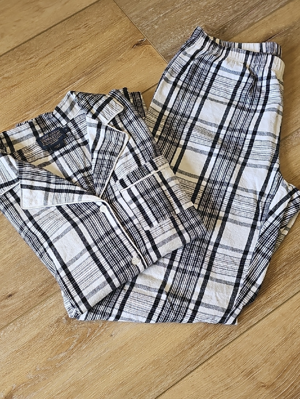 Pendleton Black and White Plaid Pajamas